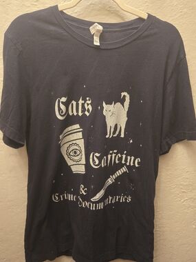 Cats Caffeine Crime Docs Tee Witchy Graphic Etsy Artist Print L